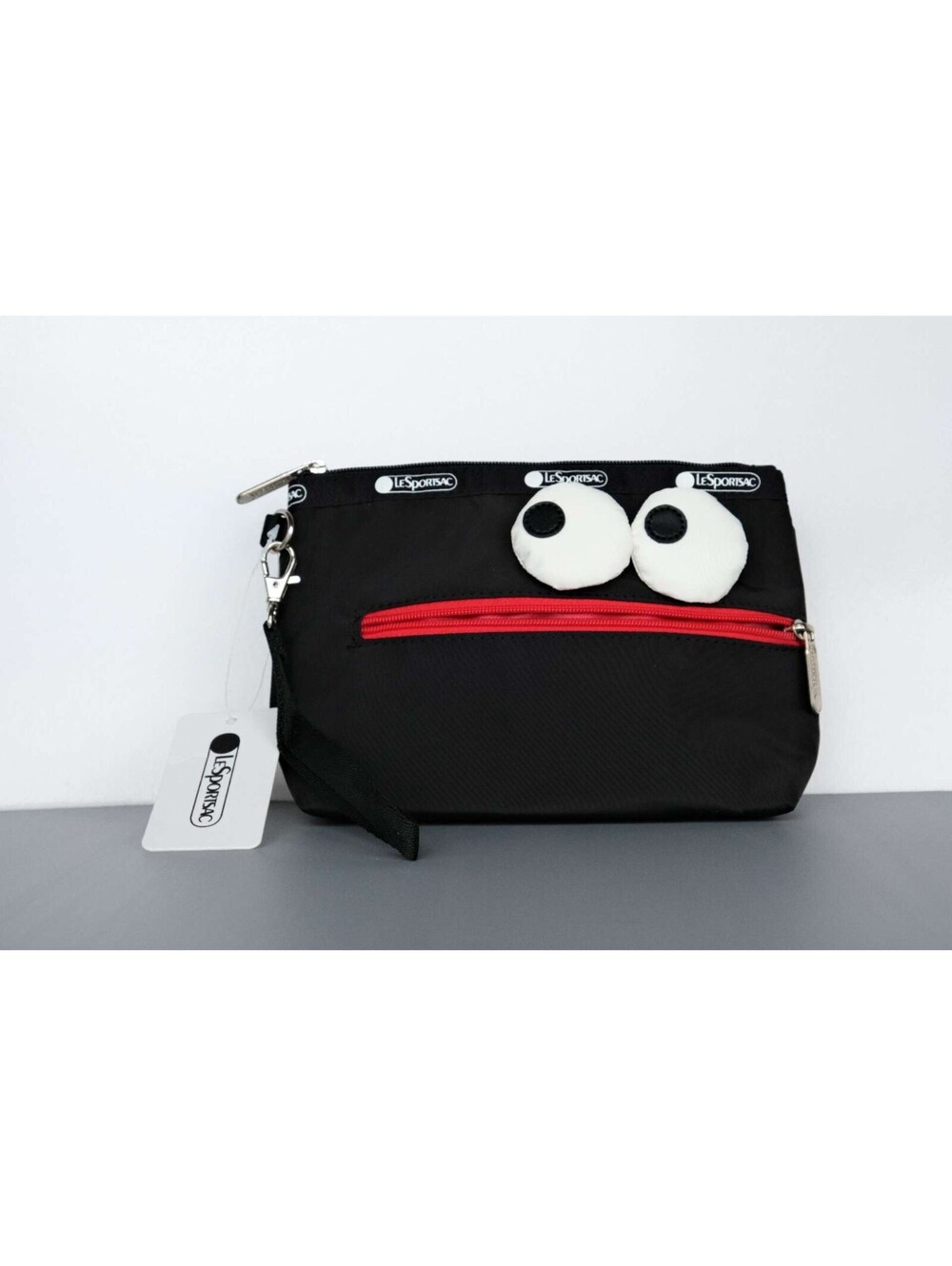 LeSportsac x Anya Hindmarch Eyes Black Wristlet Pouch NWT